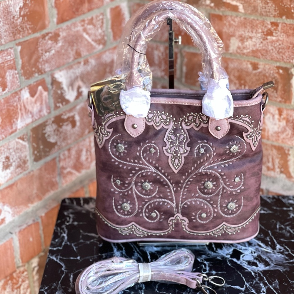 Montana West Concho Burgundy Crossbody/Satchel